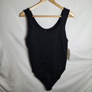 Eye Candy Black Bodysuit 2X/3X Nylon Spandex Snap Closure